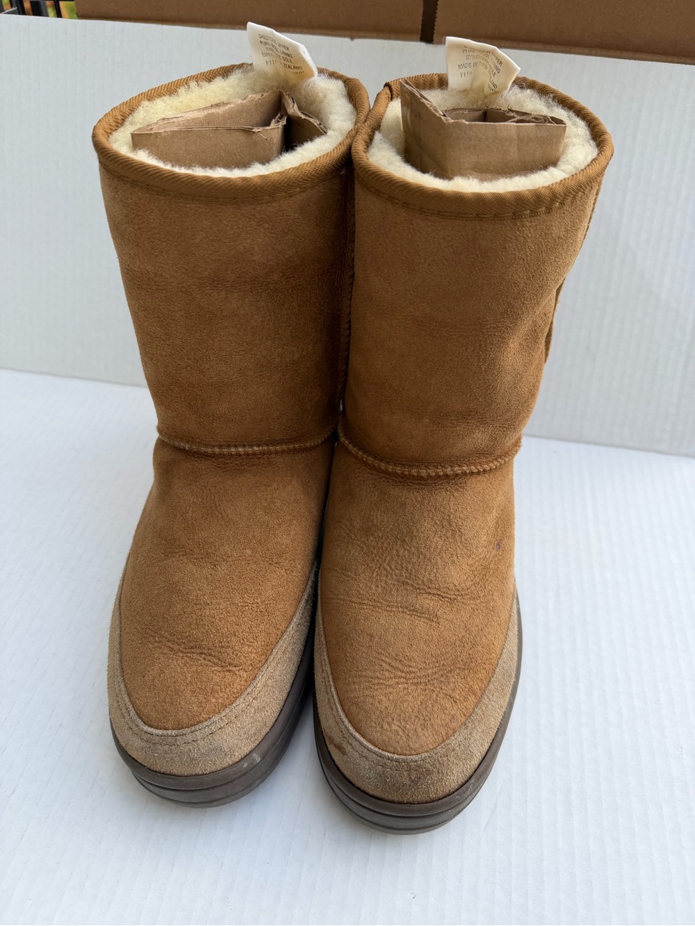 UGG Australia Ultra Short Boots Suede Sheepskin 5225 Tan Women's size W7